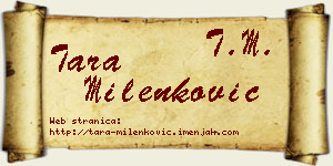 Tara Milenković vizit kartica
